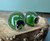 Natural Canadian Nephrite Jade Silver Horse Stud Earrings 10mm