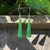 Natural Solid Nephrite Jade Cone Earrings 35mm Sterling Silver