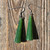 Natural Solid Nephrite Jade Cone Earrings 35mm Sterling Silver