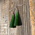 Natural Solid Nephrite Jade Cone Earrings 35mm Sterling Silver