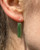 Natural Nephrite Jade Earrings 6x20mm Sterling Silver