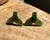 Natural Jade Whale Tail Stud Earrings, 15mm Sterling Silver