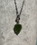 Natural Canadian Nephrite Jade Leaf Pendant 35mm Sterling Silver