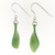 Natural Nephrite Jade Leaf Earrings 15*27mm Sterling Silver