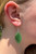 Natural Nephrite Jade Leaf Earrings 15*27mm Sterling Silver
