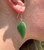 Natural Nephrite Jade Leaf Earrings 15*27mm Sterling Silver