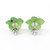 Natural Nephrite Jade Flower Earrings, Forget Me Knot 13mm Sterling Silver