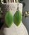 Natural Nephrite Jade Leaf Earrings 19x41.5mm Sterling Silver