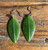 Natural Nephrite Jade Leaf Earrings 19x41.5mm Sterling Silver