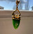 Natural Canadian Jade Pendant 15x11mm Gold-Plated Sterling Silver