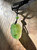 Natural Canadian Green Nephrite Jade Leaf Pendant, 25.5mm