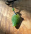 Natural Canadian Green Nephrite Jade Leaf Pendant, 25.5mm