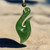 Natural Nephrite Jade Pendant, Fish Hook 48.5MM