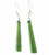 Natural Long Drop Nephrite Jade Earrings - 45mm