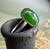 Natural Jade Oval Ring 10x14mm Sterling Silver Prong Setting