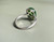 Natural Jade Oval Ring 10x14mm Sterling Silver Prong Setting