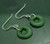 Natural Nephrite Jade Pi Donut Drop Earrings 15mm Sterling Silver