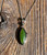 Natural Canadian Nephrite Jade Pendant with CZ 18x6mm