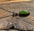 Natural Canadian Nephrite Jade Pendant with CZ 18x6mm