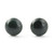 Natural Australian Black Nephrite Jade Dome Stud Earrings Sterling Silver