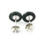 Natural Australian Black Nephrite Jade Dome Stud Earrings Sterling Silver