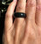Natural Dark Green, Appears Black Nephrite Jade Wide Band Ring, 8mm - Size 7 & 8