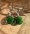 Natural Nephrite Jade Round Drop Earrings 15mm Sterling Silver