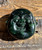 Natural Dark Midnight Green Canadian Jade Double Sided Happy Buddha Head, 50mm Pendant