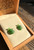 Natural Nephrite Jade Turtle Earrings 15mm Sterling Silver