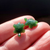 Natural Nephrite Jade Turtle Earrings 15mm Sterling Silver