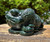 Natural Dark Green Ogden Nephrite Jade Toad 5.25" Figurine