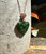 Natural Dark Green Nephrite Jade Butterfly Pendant, 27mm