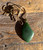 Natural Nephrite Jade Pendant, with Australia Jade and Abalone Inlay, 1.75"