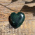 Natural Dark Green Nephrite Jade Satin Heart, 38mm sold individually Figurine