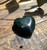 Natural Dark Green Nephrite Jade Satin Heart, 38mm sold individually Figurine