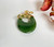 Natural Nephrite Jade Oval Butterfly Pendant Gold-Plated Silver CZ 45mm