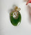 Natural Nephrite Jade Oval Butterfly Pendant Gold-Plated Silver CZ 45mm