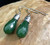 Natural Nephrite Jade Earrings 10x18mm Sterling Silver