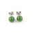 Natural Canadian Jade Round Stud Earrings 4mm 6mm or 10mm Sterling Silver
