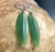 Natural Nephrite Jade Leaf Earrings 40*12mm Sterling Silver