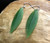 Natural Nephrite Jade Leaf Earrings 40*12mm Sterling Silver