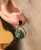 Natural Nephrite Jade Tear Drop Stud Earrings 23mm Sterling Silver