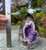 Natural Jade Eagle on Amethyst Base - 9.25" Tall Figurine