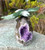 Natural Jade Eagle on Amethyst Base - 9.25" Tall Figurine