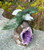 Natural Jade Eagle on Amethyst Base - 9.25" Tall Figurine