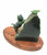 Natural Jade Cat Chasing Butterfly Carving 3 inch Cat with Base