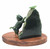 Natural Jade Cat Chasing Butterfly Carving 3 inch Cat with Base