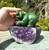 Natural Nephrite Jade Bear on Amethyst Base Figurine 4.5"