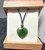 Natural Nephrite Jade Heart Pendant, Faceted 17mm