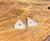 Natural 18K White Nephrite Jade Earrings - Triangle .20mm